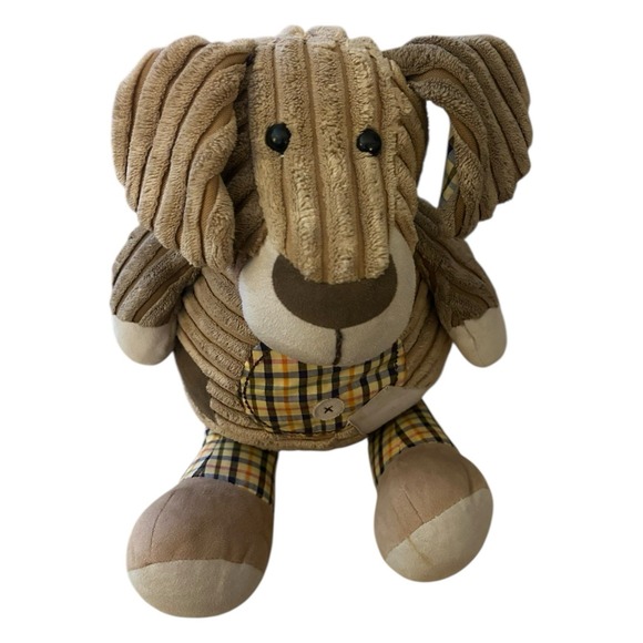 Jellycat 9" Cordy Roy Puppy Dog Brown Patchwork Plaid Stuffed Small Plush - Picture 3 of 8
